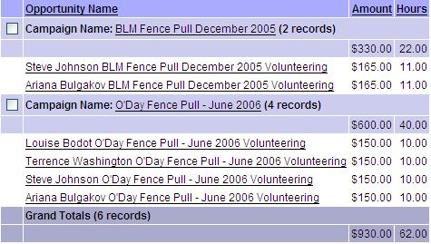 Volunteer Report